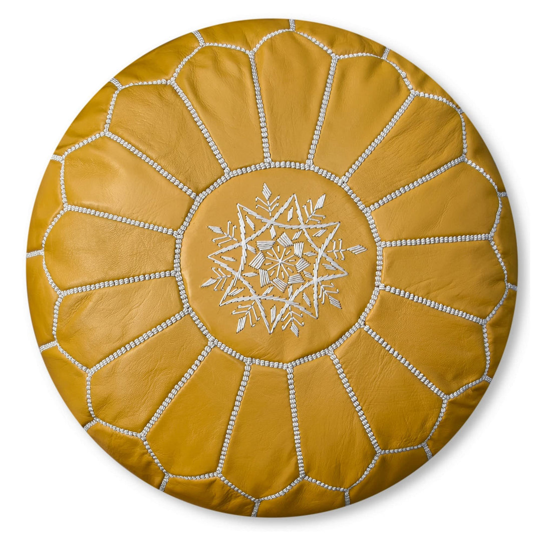 Poufs&Pillows Premium Echt Leder Pouf - Handgefertigt - Gefüllt geliefert - Ottoman, Sitzsack, Fussh