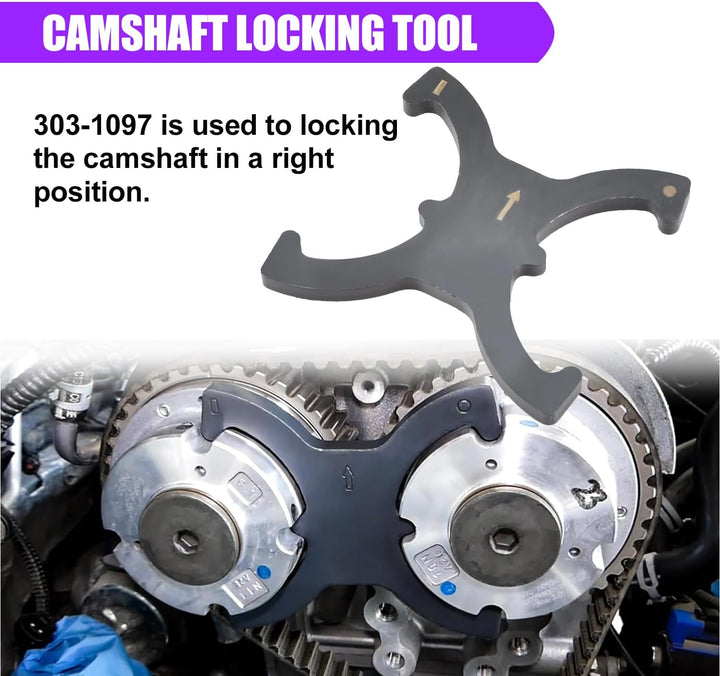 Motornockenwellen-Einstellwerkzeugsatz, Schwungrad-Arretierwerkzeug, kompatibel mit Ford Fiesta Focu