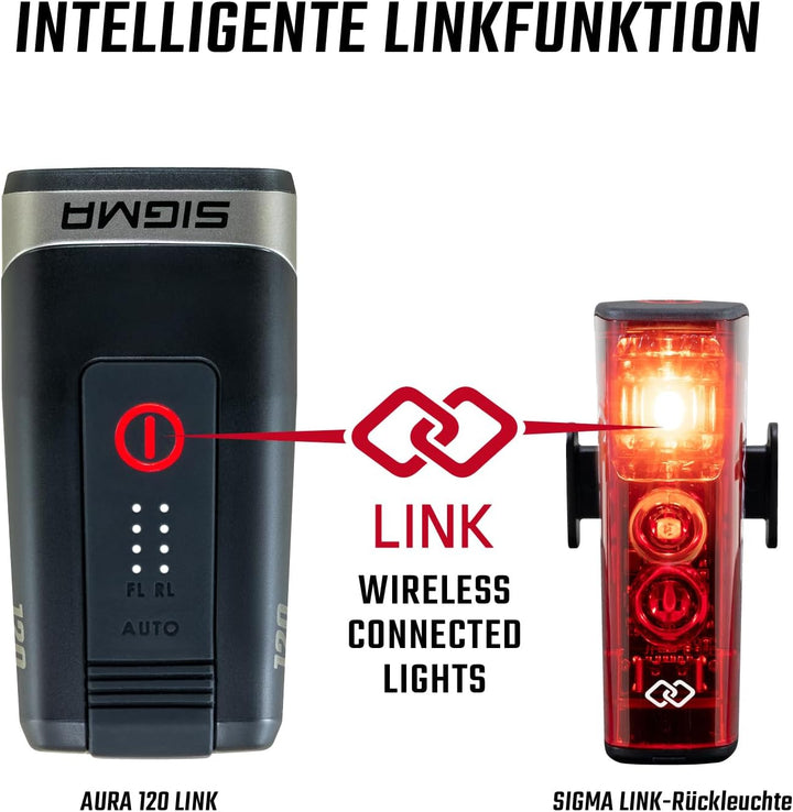 SIGMA Aura 120 LINK | StVZO-konforme Fahrradfrontleuchte mit 120 LUX