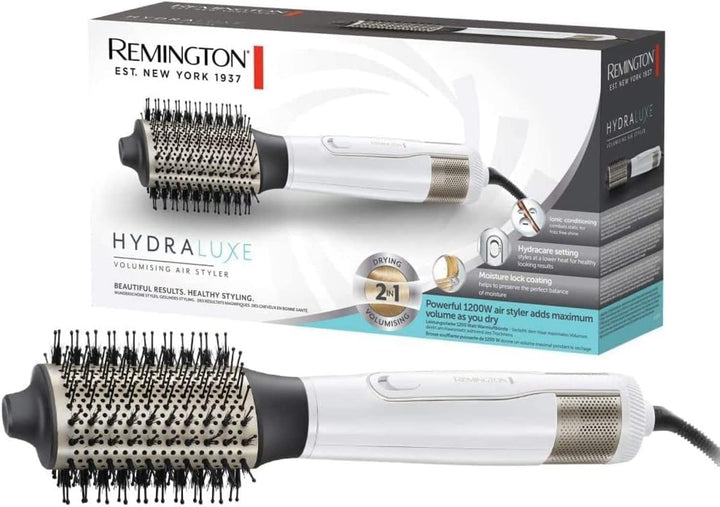 Remington Warmluftbürste Ionen Hydraluxe 2in1: Haartrockner & Volumenbürste (1200 Watt, Hydracare Te