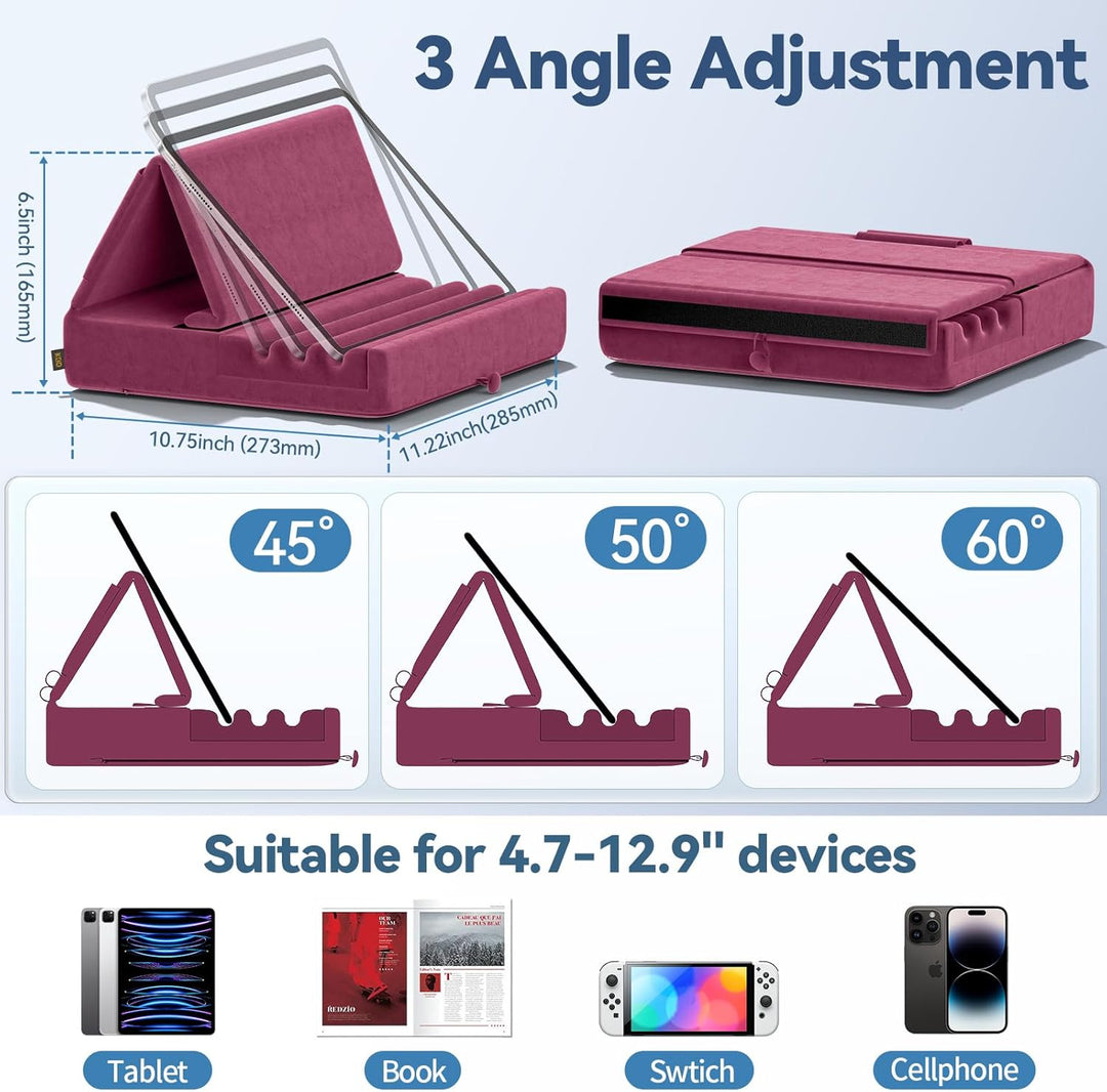 KDD Tablet Halter Kissen, Faltbarer Ipad Ständer für Schoss Bett Schreibtisch - Tablet Weicher Kisse