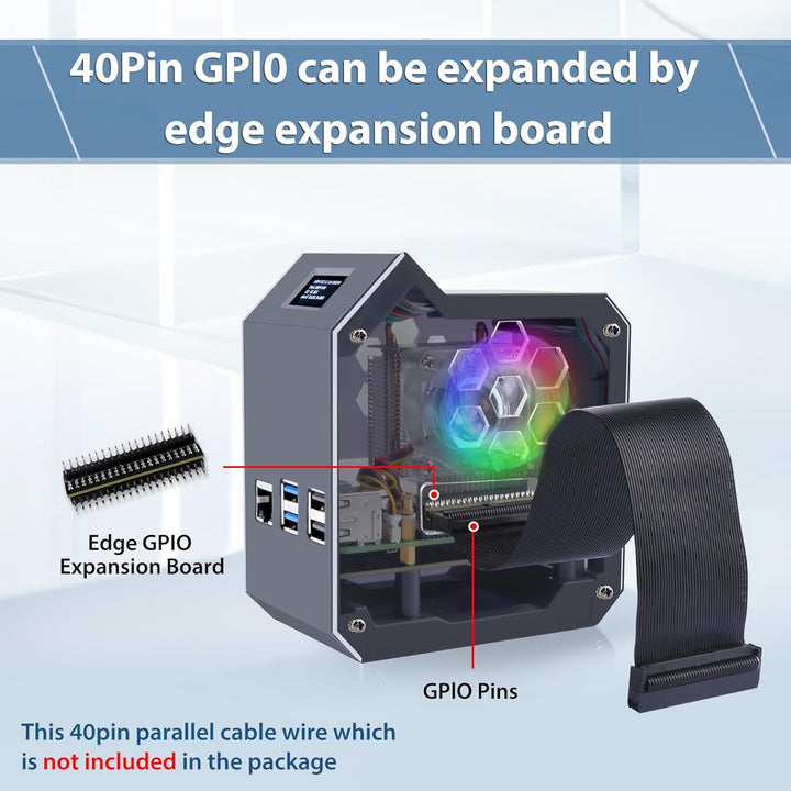 GeeekPi N07 Mini Tower NVMe NAS Kit für Raspberry Pi 5, mit N07 M.2 NVMe SSD Pip PCIe Peripheral Boa