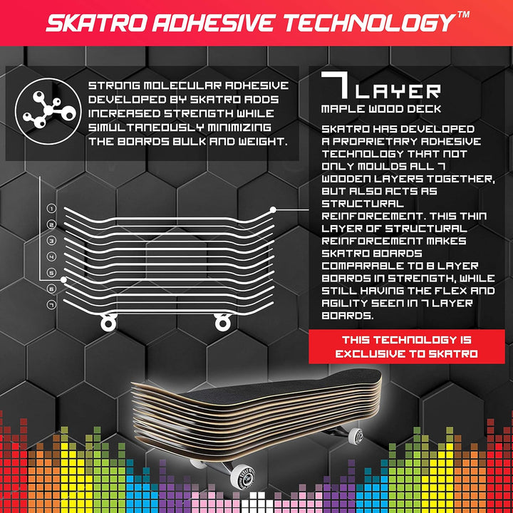 SKATRO - Pro Skateboard, 78,7 cm, komplettes Skateboard, Alter: Erwachsene, Jungen, Mädchen, Anfänge