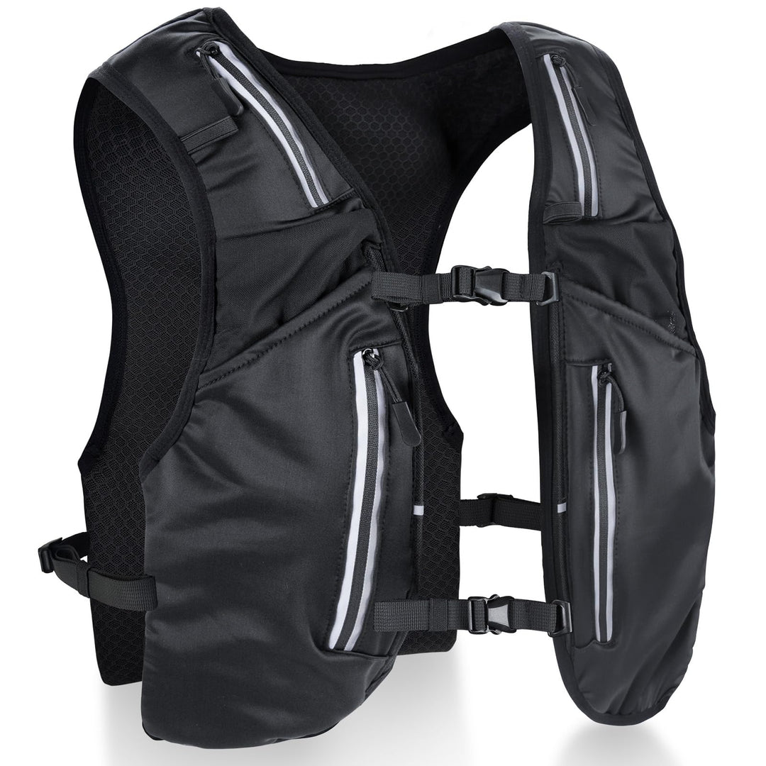 Nextyu Laufweste Damen & Herren, Trinkrucksack mit 2 500ML Trinkflaschenfächern & Grosse Handytasche
