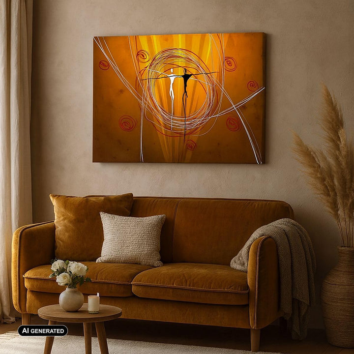 Bilder auf Leinwand 100x70cm Leinwandbild Leute Tanz Linien Tapeten Gross Wanddeko Bild Schlafzimmer