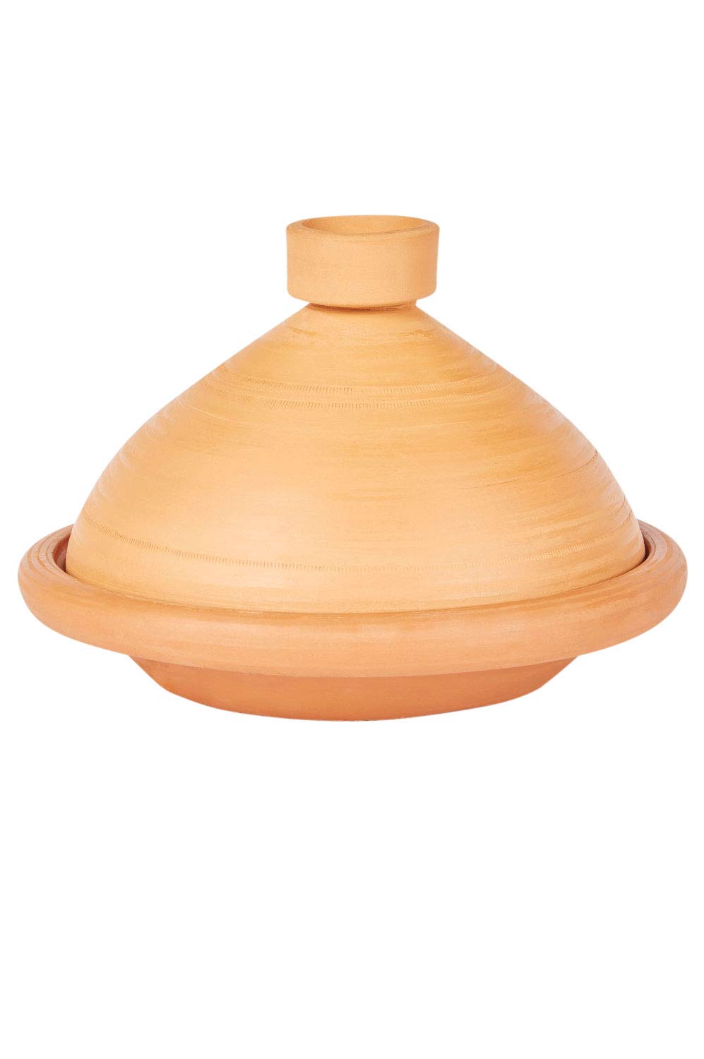 Marokkanische Tajine Topf zum Kochen | Schmortopf Unglasiert Tuareg Ø 31cm für 3-5 Personen | inklus