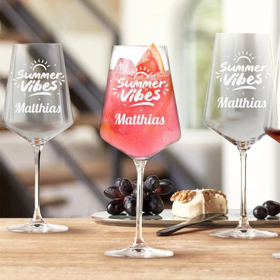 2 Gläser für Sarti Spritz mit Gravur - das Geschenk für Männer - zum Trinken von Aperol, Lillet und