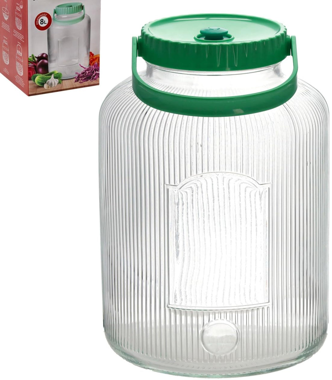 lilawelt24 8L Fermentierglas mit Gärventil |Gärgefäss ||Gärtopf |Einmachglas |Gärglas für Kefir, Sau