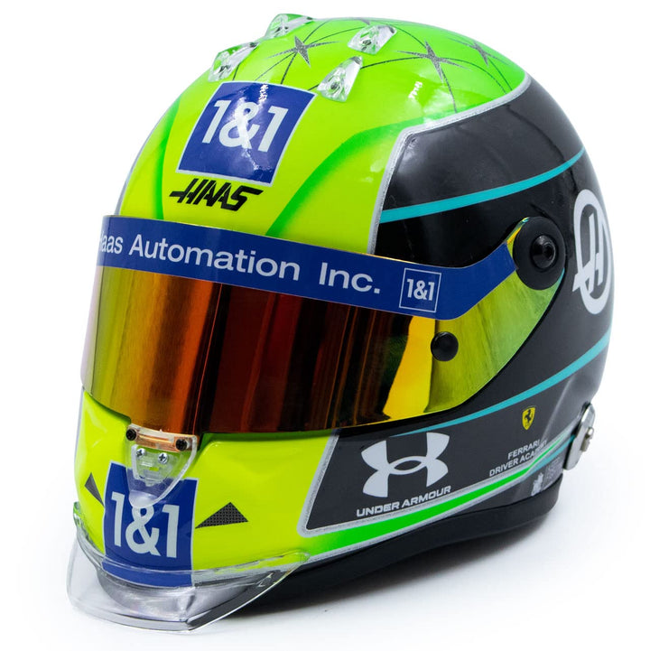 Mini Helmet MKS-MH-2-2022 Miniaturauto aus der Kollektion, Yellow/Green/Black