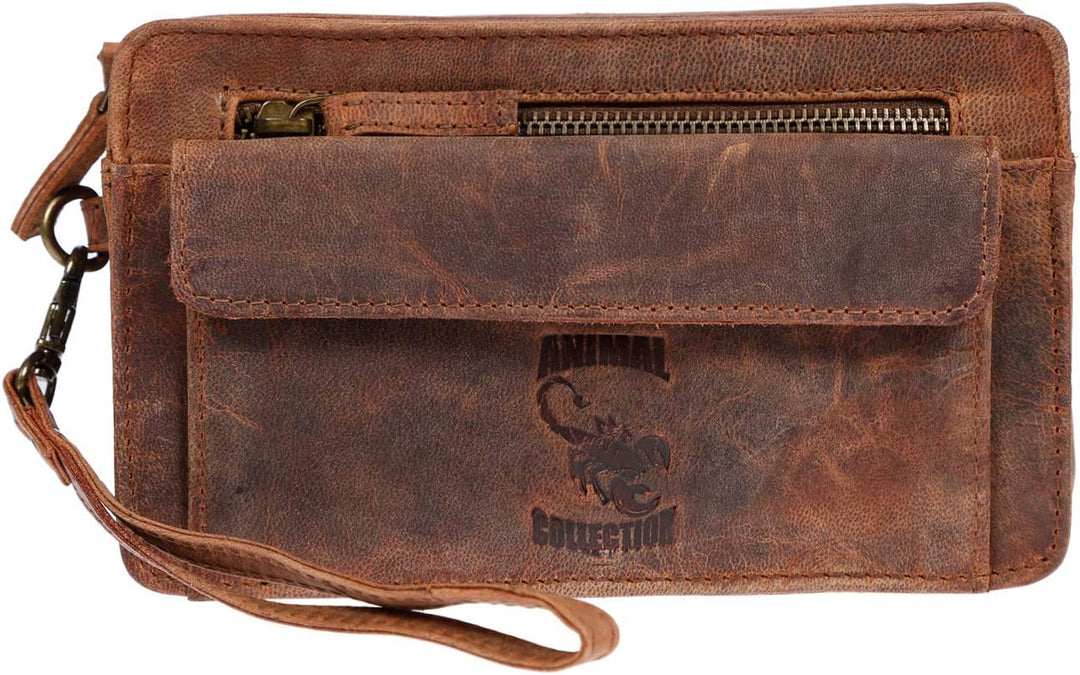 Christian Wippermann Herren echt Leder Handgelenktasche Herrenhandtasche Dokumententasche Tasche Dop