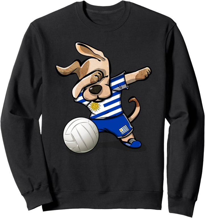 Tupfender Hund Uruguay Volleyball Uruguayische Flagge Sport Sweatshirt
