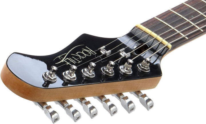 Rocktile Pro ST60-BK E-Gitarre schwarz (1 Humbucker, 2 Single Coils, 22 Bünde, Rosenholz Griffbrett,
