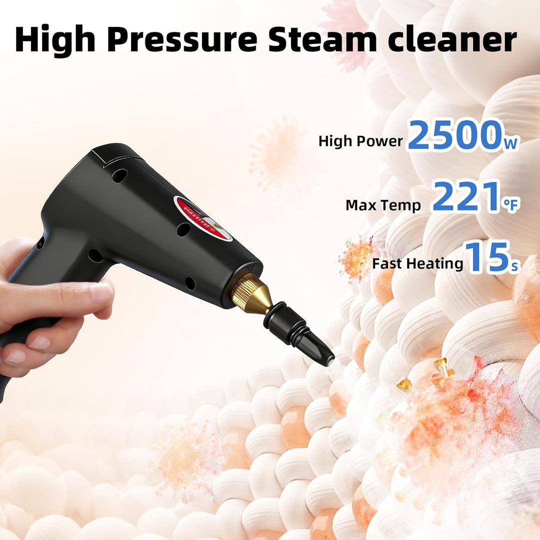 Steam Cleaner,6-Level Adjustable Handle, 15s Heat-Up,1.7L Tank, Portable Steam Cleaner Handheld,Car