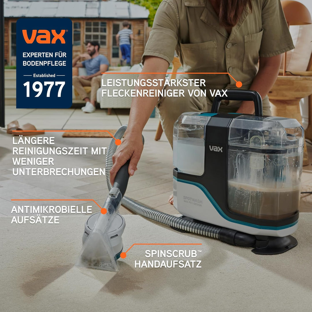Vax SpotWash Max Pet-Edition Fleckenreiniger Leistungsstarker Teppich-und Polsterreiniger Gerät mit
