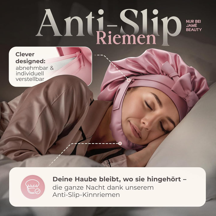 Seidenhaube zum Schlafen - 100% Maulbeerseide I Schlafhaube Seide - Idealer Schutz vor Frizz, Haarbr