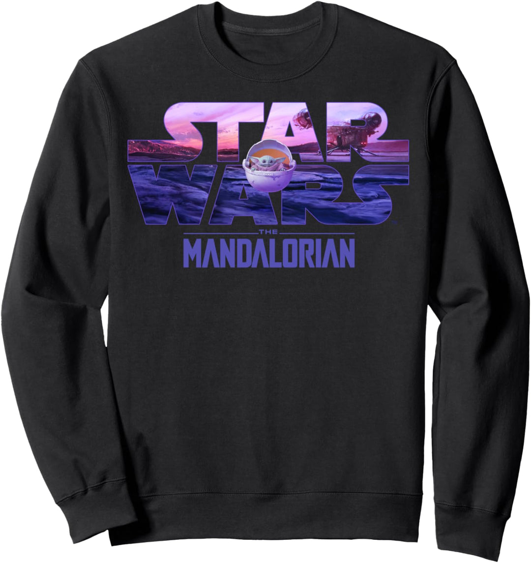 Star Wars The Mandalorian The Child Purple Logo Fill Sweatshirt