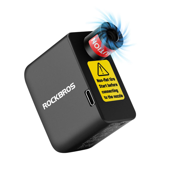 ROCKBROS Elektrische Fahrradpumpe, 100PSI Tragbare Minipumpen Wiederaufladbarer 300mAh Kleine Kompre