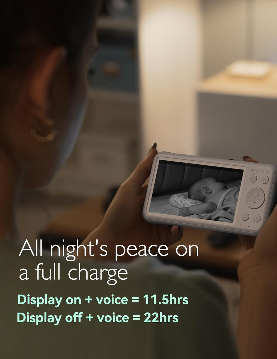 momcozy Babyphone mit Kamera 5 Zoll 1080P HD-Video Babyphone ohne WLAN mit Kamera und Audio 5000 mAh