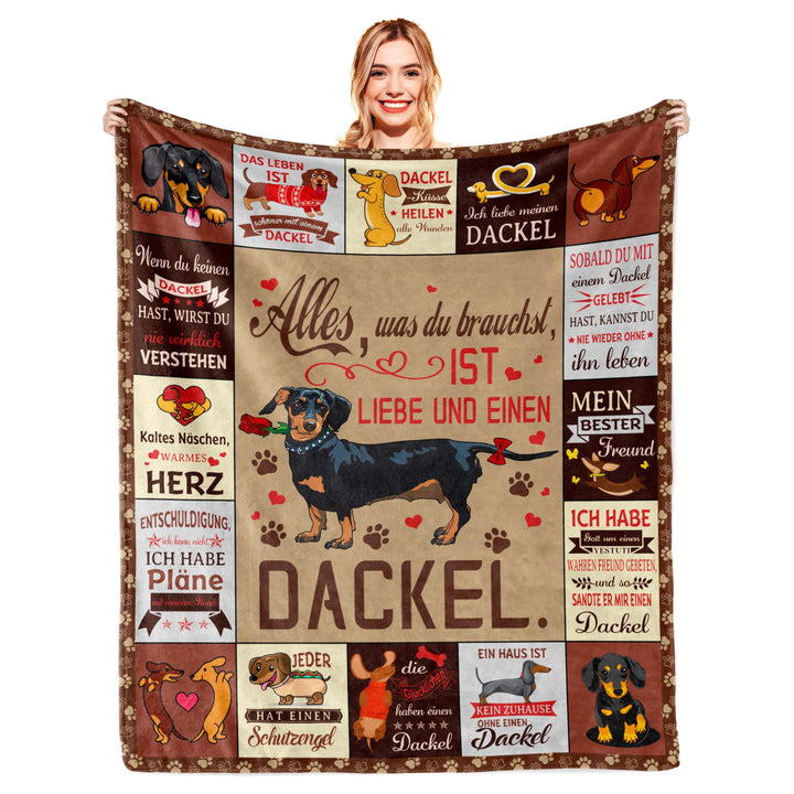 Dackel Geschenke, DackelGeschenk für Frauen Männer, Rauhhaardackel Geschenk, Dackel Decke Kuscheldec