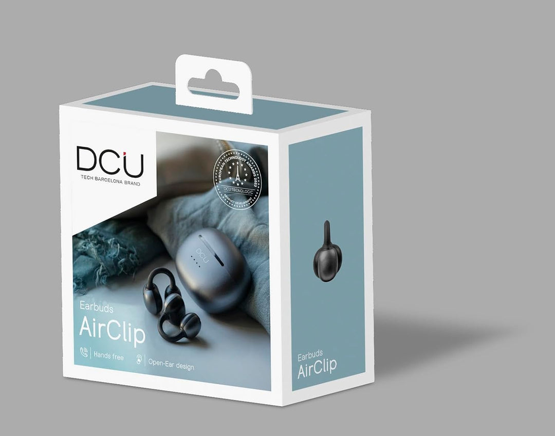 DCU TECNOLOGIC Kabellose Kopfhörer AirClip, Bluetooth 6.0, Open-Ear mit Clip-Design, 20 Stunden Wied