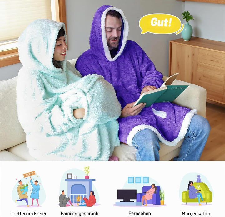Catalonia Classy Decke mit Ärmel Oversize Hoodie Kuscheldecke-Kuscheldecke Zum Anziehen mit Ärmeln u