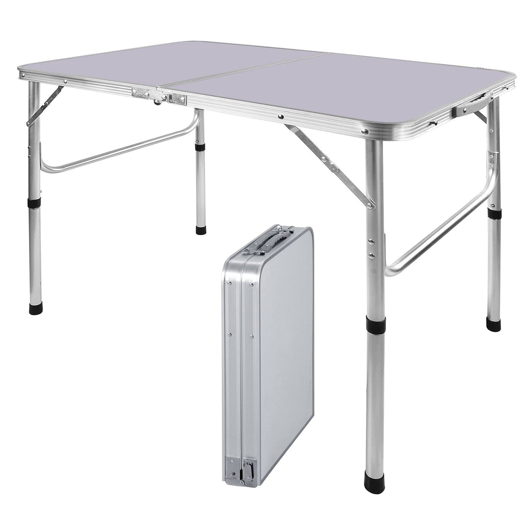 Bowose 90x60cm Klapptisch Gartentisch höhenverstellbar, Aluminium-Camping-Tisch 30KG Kapazität, leic