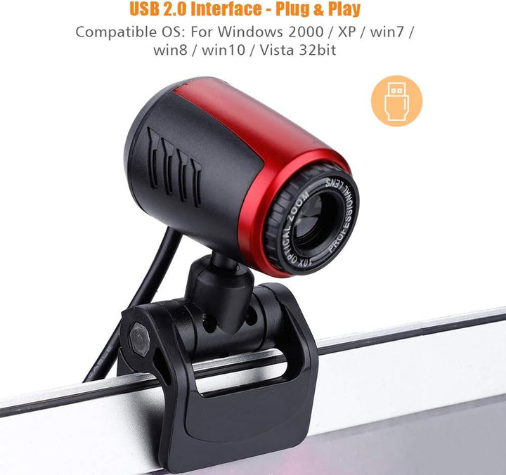 Annadue 360 ° USB 2.0 Full HD Webcam Online Arzt Termin Webkamera mit MIC 16MP HD Webcam Webkamera C