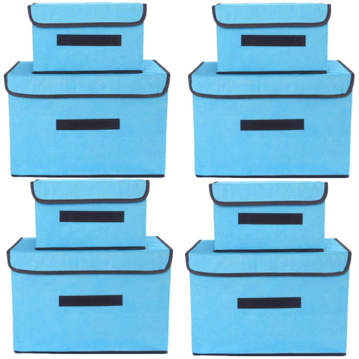 NCRGB 8 Stück Stoff Faltbare Aufbewahrungsboxen mit Deckel(36cm/4 Pack+26cm/4 Pack) Stoffaufbewahrun