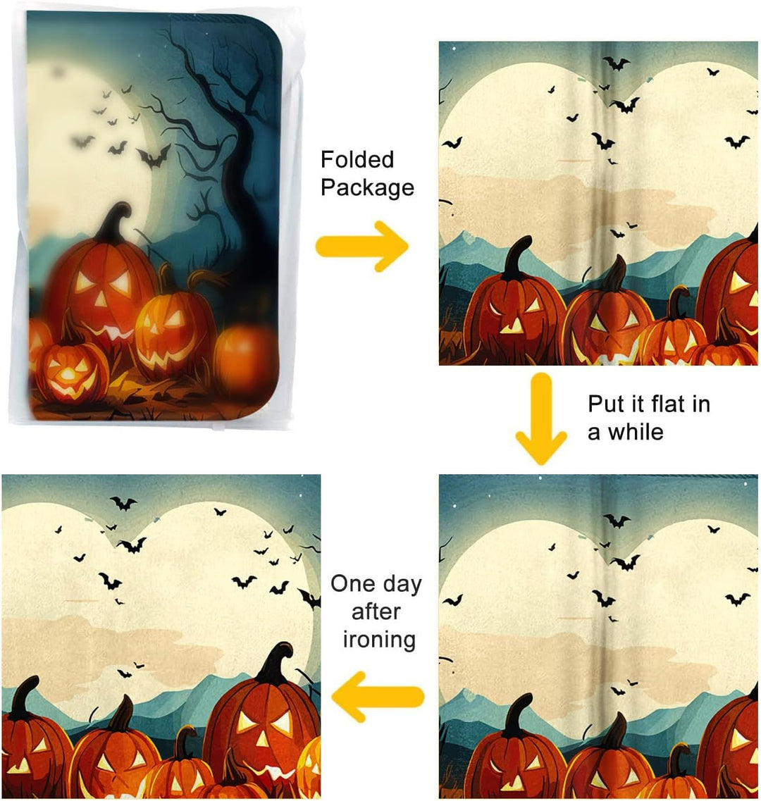 Britimes Halloween-Badematte für Badezimmer, Kürbis, Mondlicht, dunkle Nacht, Gräber, Badezimmertepp