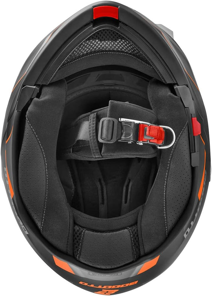 Bogotto V271 Delta Klapphelm (Black Matt/Orange,XS) XS Schwarz Matt/Orange, XS Schwarz Matt/Orange