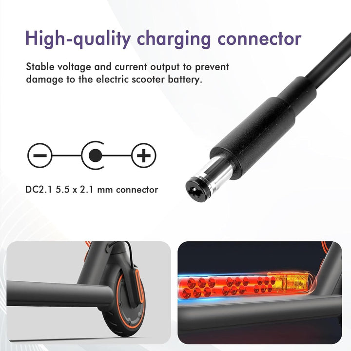 Ladegeräte für Scooter, 24.2V 1.5A E Scooter Ladegerät, Hoverboard Ladekabel für Xiaomi Electric Sco