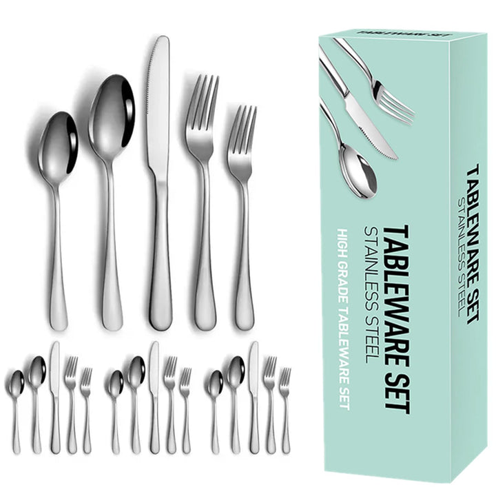 Besteck Set für 4 Personen, 20 teilig Essbesteck Set inkl. Messer, Gabel, Löffel für die Küche zu Ha