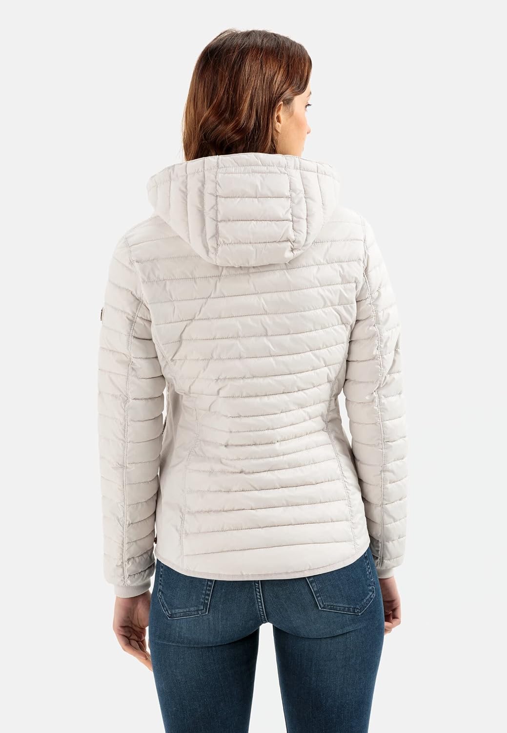 camel active Damen leichte Steppjacke mit Abnehmbarer Kapuze 48 Steppjacke Weiss, 48 Steppjacke Weis