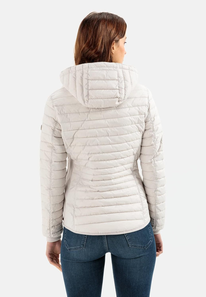 camel active Damen leichte Steppjacke mit Abnehmbarer Kapuze 46 Steppjacke Weiss, 46 Steppjacke Weis