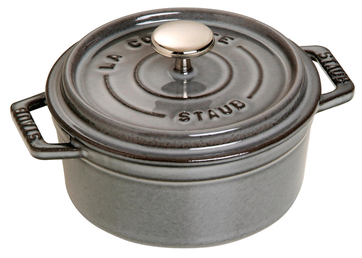 STAUB Gusseisen Mini Cocotte, Rund 12 cm, 0,25 L, Aromaregen Funktion, Für alle Herdarten geeignet,