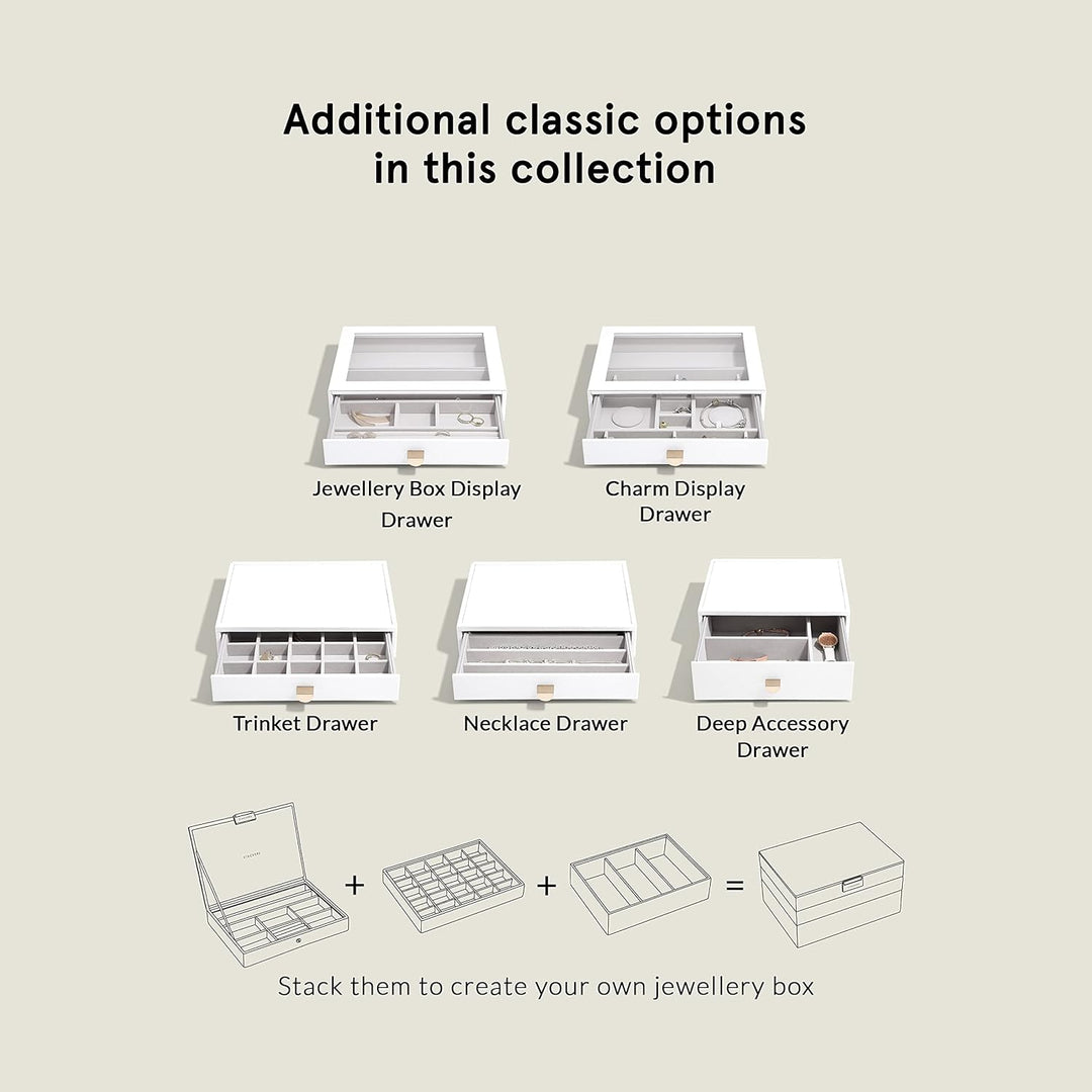 Stackers Pebble White Classic Trinket Drawer Layer, White