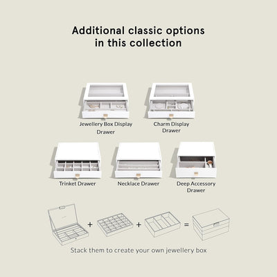 Stackers Pebble White Classic Trinket Drawer Layer, White