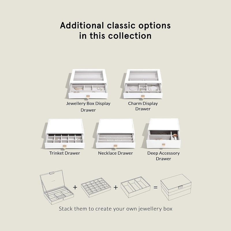 Stackers Pebble White Classic Accessory Drawer Layer, White