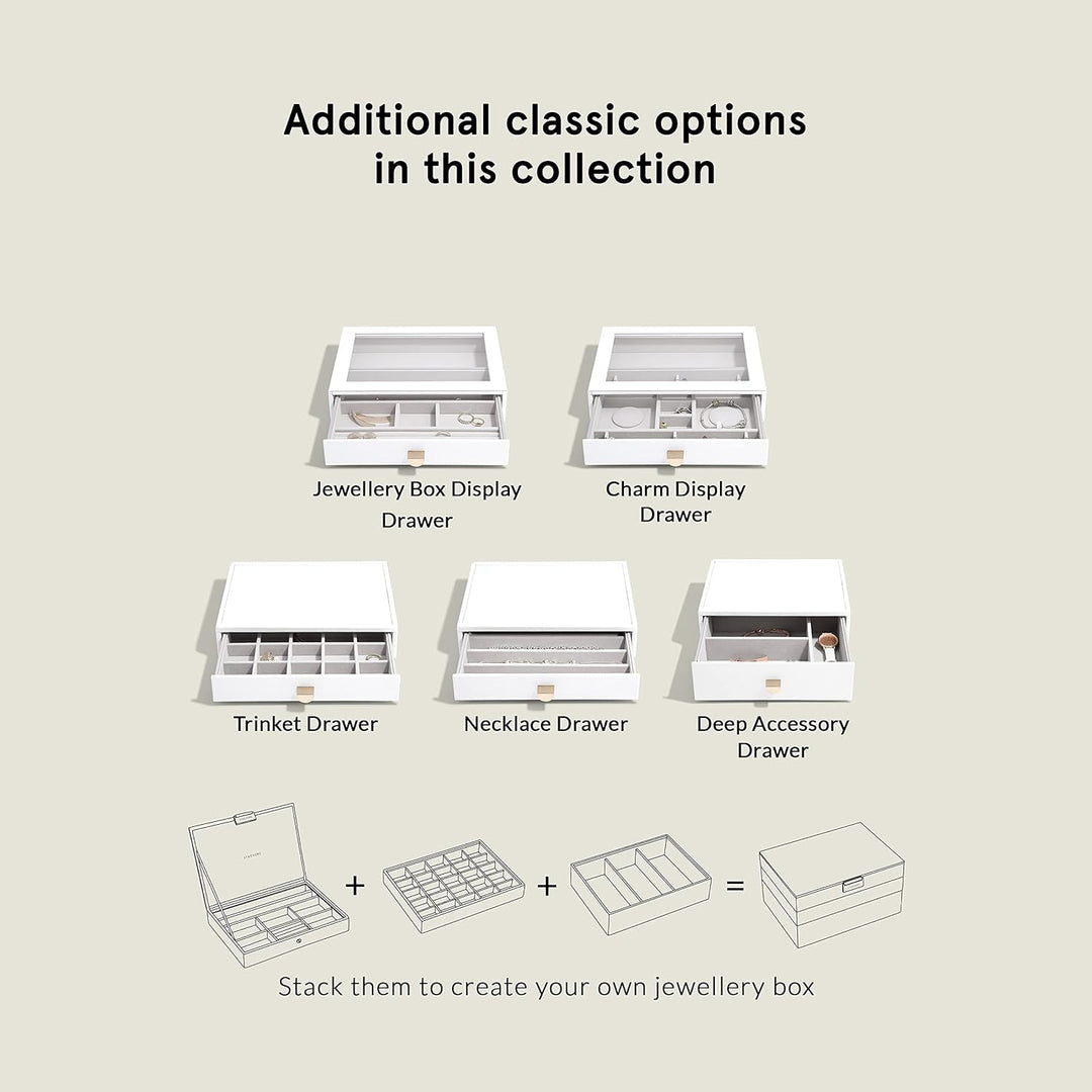 Stackers Pebble White Classic Trinket Drawer Layer, White