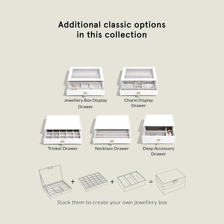 Stackers Pebble White Classic Trinket Drawer Layer, White