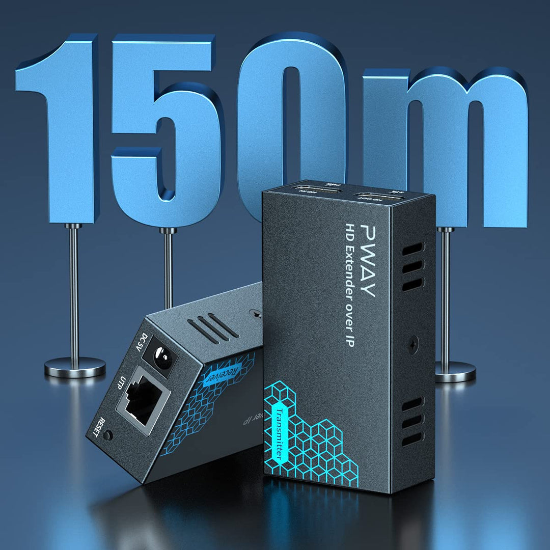 PWAY PW-DT243 HDMI Extender over IP 150m/492ft Bertragung über Cat5e/6/7/8 Netzwerkkabel Unterstützt