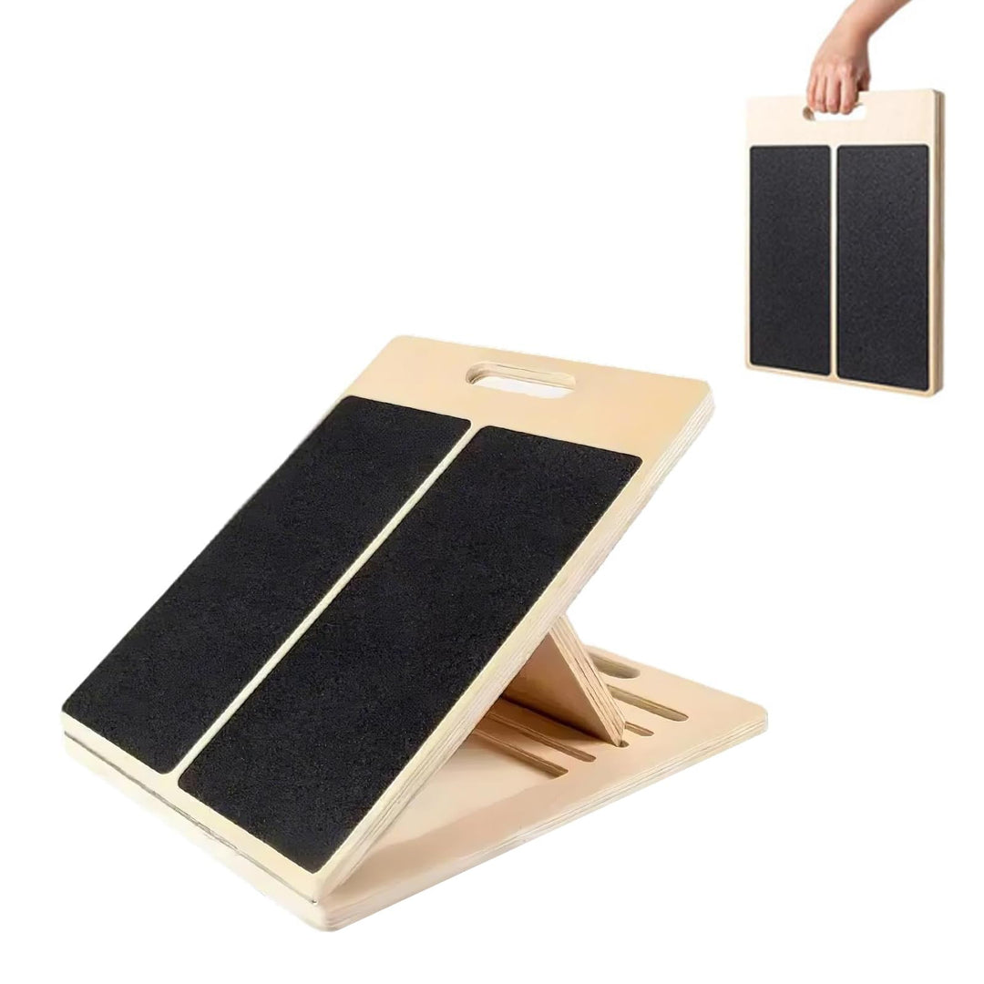 Balance Board Schrägbrett aus Holz Verstellbares Gleichgewichtstrainer Neigungsbrett Blackboard Fuss