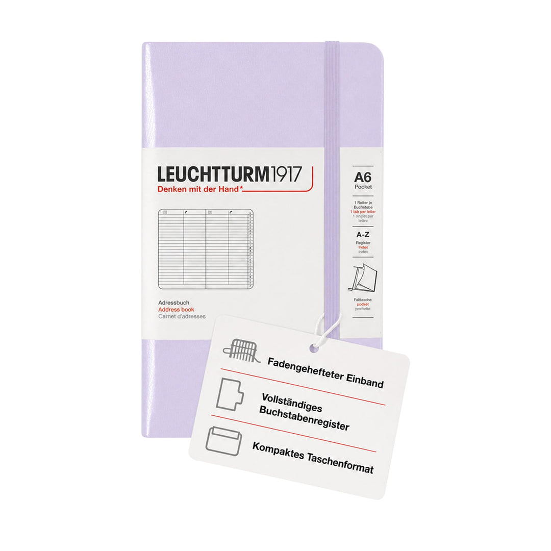 LEUCHTTURM1917 370361 Adressbuch Pocket (A6), Hardcover, Lilac Lilac Pocket (A6), Lilac Pocket (A6)