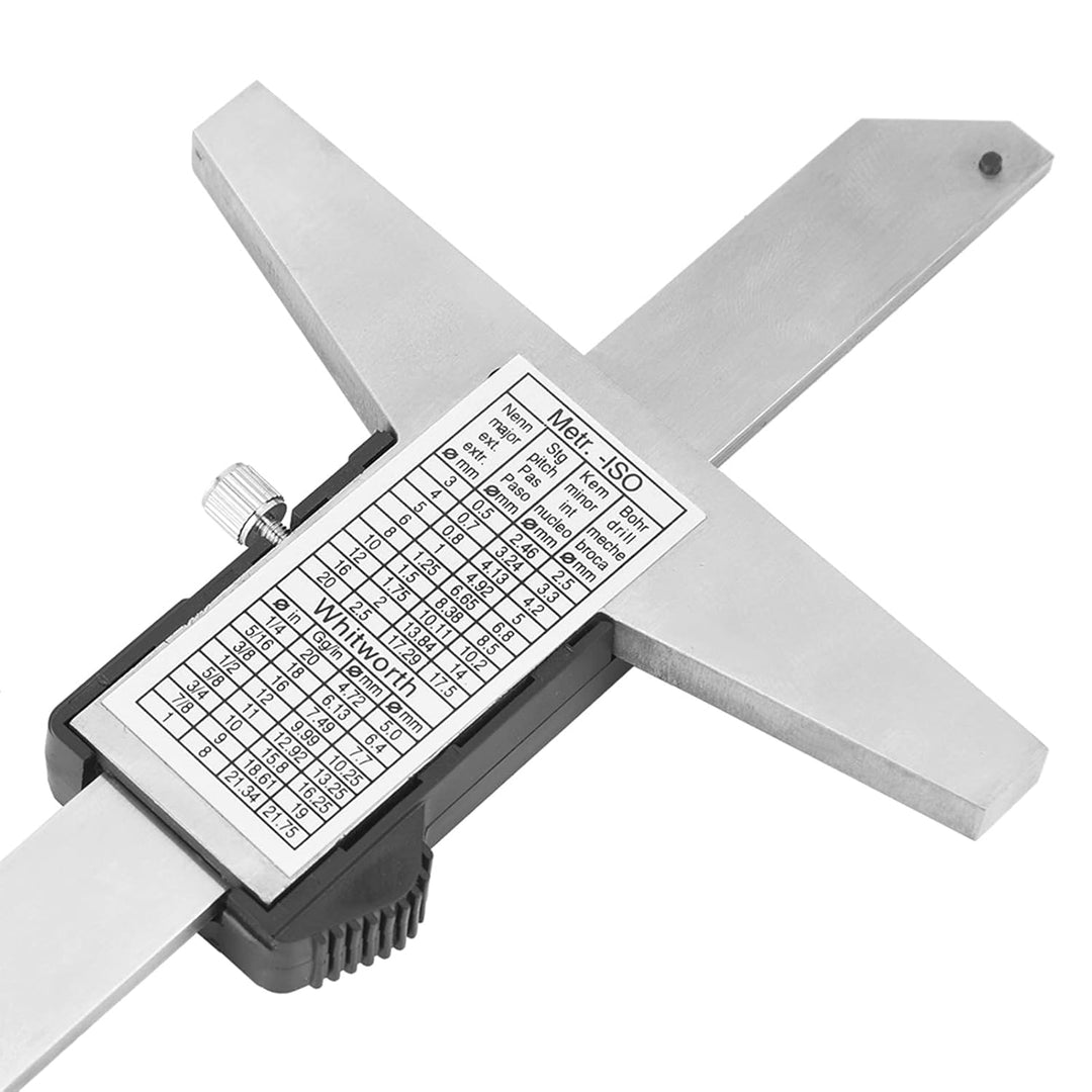 Elektronisches LCD Display Tiefenmesser Digitaler Tiefenmessschieber, Edelstahl Tiefenmessschieber M