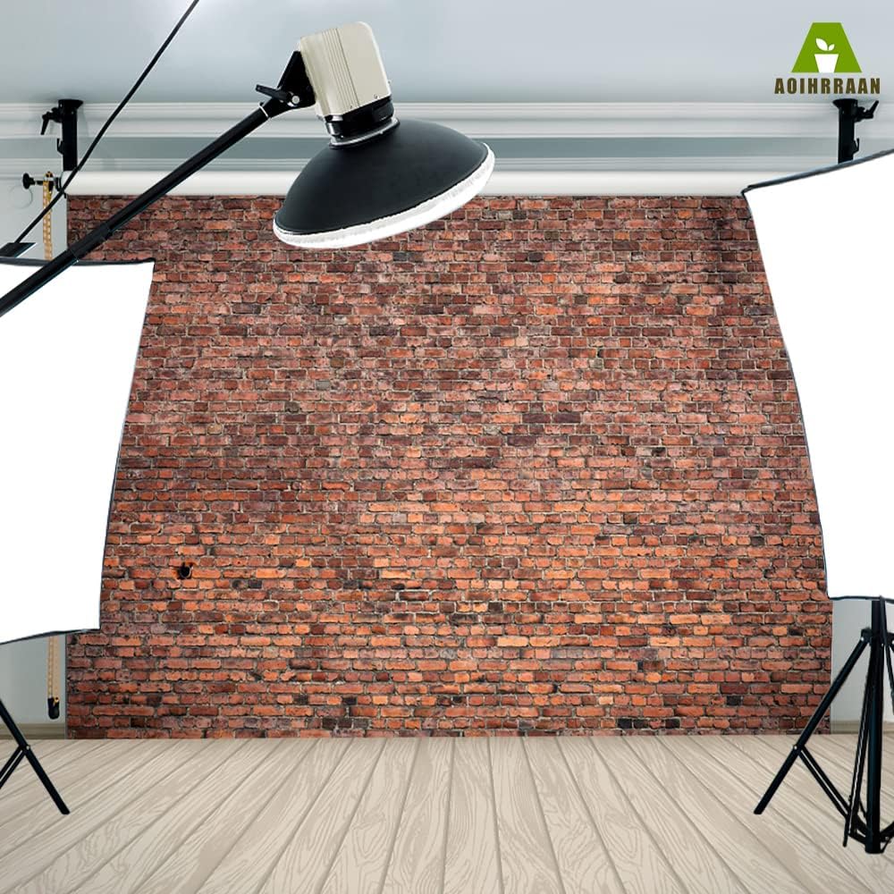 Aoihrraan 3,5x2,5m Vintage Rot Backstein Wand Hintergrund Retro alt Stein Backstein rustikal Textur