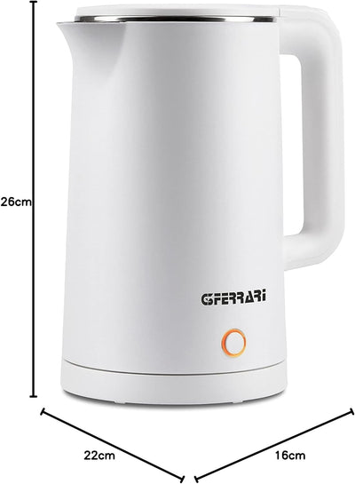 G3 Ferrari G10158 Wasserkocher "Essential", Edelstahl, 1,8 Liter, weiss