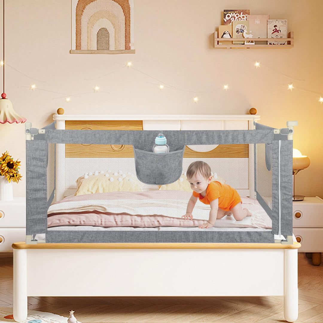 Supfine Tragbares Babybettgitter – Rausfallschutz Bett für Einzel-, Doppel- und Standardmatratzen, 1