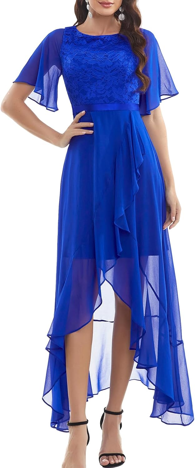 Gardenwed Damen Spitzen Abendkleid Elegant Cocktailkleid Ballkleid Brautjungfernkleider für Hochzeit
