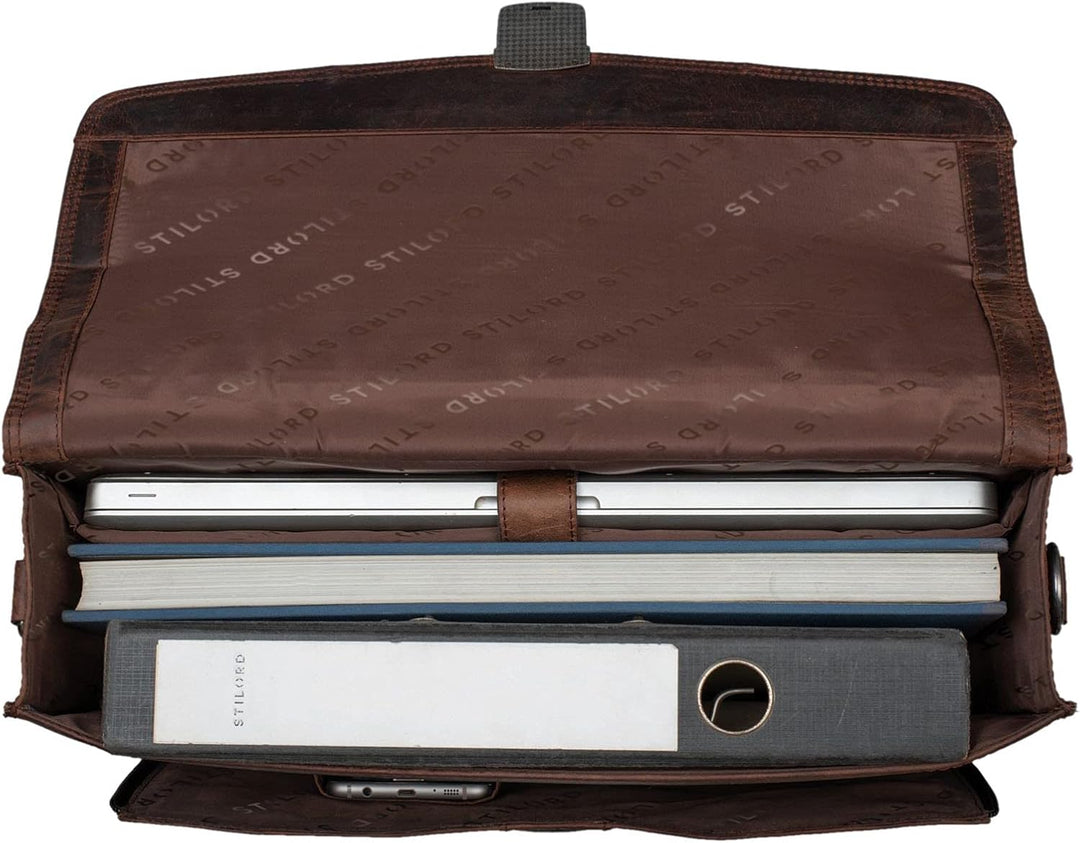 STILORD 'Havanna' Leder Businesstasche A4 Gross Klassische Aktentasche Arbeitstasche Abnehmbarer Sch