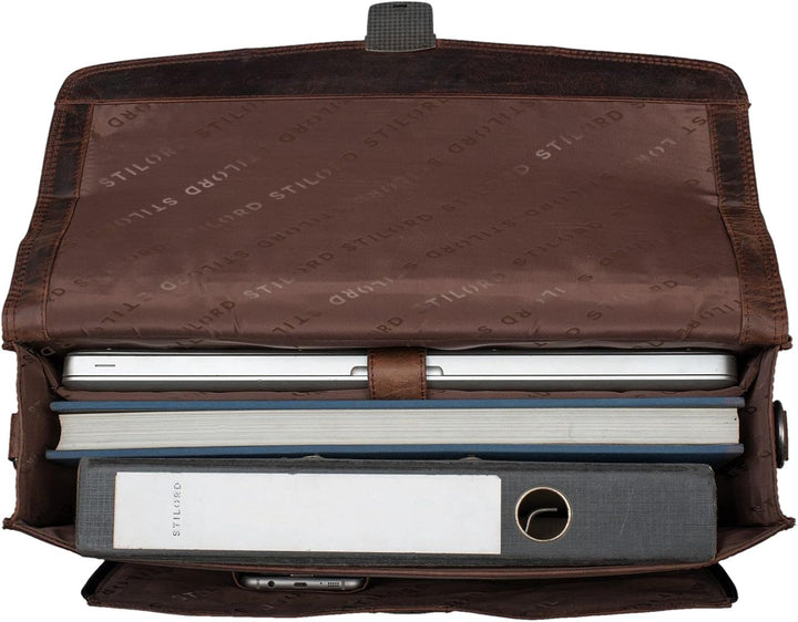 STILORD 'Havanna' Leder Businesstasche A4 Gross Klassische Aktentasche Arbeitstasche Abnehmbarer Sch